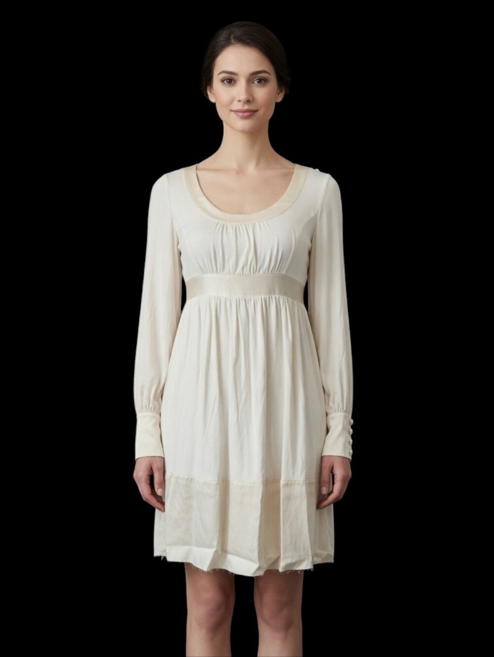 Cream Silk dress by MODA international
